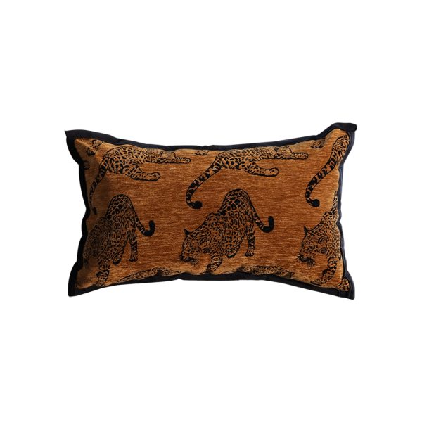 1-SOGA 30cm Throw Pillow Dark Brown Leopard Lumbar Decorative Cushion for Living Room