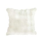 1-SOGA 50cm Throw Pillow White Rabbit Fur Cushion Luxurious Soft Decorative Square Pillow for Living Room
