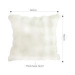 5-SOGA 50cm Throw Pillow White Rabbit Fur Cushion Luxurious Soft Decorative Square Pillow for Living Room