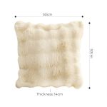 5-SOGA 2X 50cm Throw Pillow Light  Camel Color with Rabbit  Square Cushion for Living Room