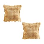 1-SOGA 2X 50cm Throw Pillow Coffee with Rabbit  Square Cushion for Living Room Home Decor