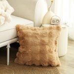 3-SOGA 2X 50cm Throw Pillow Coffee with Rabbit  Square Cushion for Living Room Home Decor