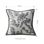 5-SOGA 2X 45cm Throw Pillow Off White Wide Border with Branch and Pine Needle Design Pattern Home Decor