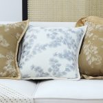 4-SOGA 45cm Throw Pillow Cream White Wide Border with Branch and Pine Needle Design Pattern Home Decor