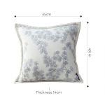 5-SOGA 45cm Throw Pillow Cream White Wide Border with Branch and Pine Needle Design Pattern Home Decor