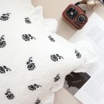 4-SOGA 2X 45cm Throw Pillow  White Ruffled Square Decorative Cushion for Rose Lovers Cozy Home Decor