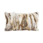1-SOGA 30cm Throw Pillow Coffee Rabbit Fur Lumbar Warm Cozy Decorative Cushion Home Decor