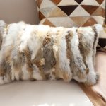 4-SOGA 2X 30cm Throw Pillow Coffee Rabbit Fur Lumbar Warm Cozy Decorative Cushion Home Decor