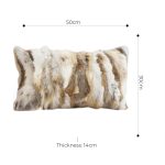 5-SOGA 2X 30cm Throw Pillow Coffee Rabbit Fur Lumbar Warm Cozy Decorative Cushion Home Decor