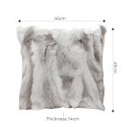 5-SOGA 2X 45cm Throw Pillow Floral Gray Rabbit Fur Square Warm Cozy Decorative Cushion Home Decor