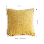 5-SOGA 2X 50cm Throw Pillow Turmeric Yellow Aesthetic Chenille Texture for Home Decor