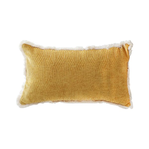 1-SOGA 35cm Throw Pillow Turmeric Yellow Aesthetic Chenille Texture for Home Decor