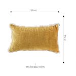 5-SOGA 2X 35cm Throw Pillow Turmeric Yellow Aesthetic Chenille Texture for Home Decor