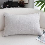 2-SOGA 35cm Throw Pillow Off White Lumbar Embroidered Decorative Cover Stitch for Home Decor