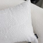 6-SOGA 35cm Throw Pillow Off White Lumbar Embroidered Decorative Cover Stitch for Home Decor