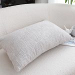 8-SOGA 35cm Throw Pillow Off White Lumbar Embroidered Decorative Cover Stitch for Home Decor