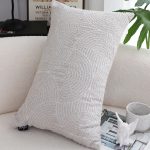 4-SOGA 2X 35cm Throw Pillow Off White Lumbar Embroidered Decorative Cover Stitch for Home Decor