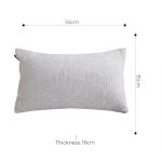 5-SOGA 2X 35cm Throw Pillow Off White Lumbar Embroidered Decorative Cover Stitch for Home Decor