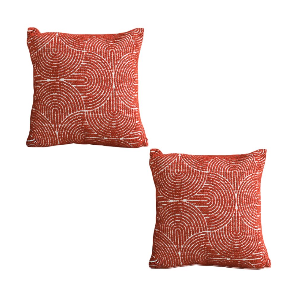 1-SOGA 2X 50cm Throw Pillow Burgundy Cinnabar Perfect Burnt Indoor and Outdoor Corded for Home Decor