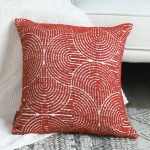 3-SOGA 2X 50cm Throw Pillow Burgundy Cinnabar Perfect Burnt Indoor and Outdoor Corded for Home Decor