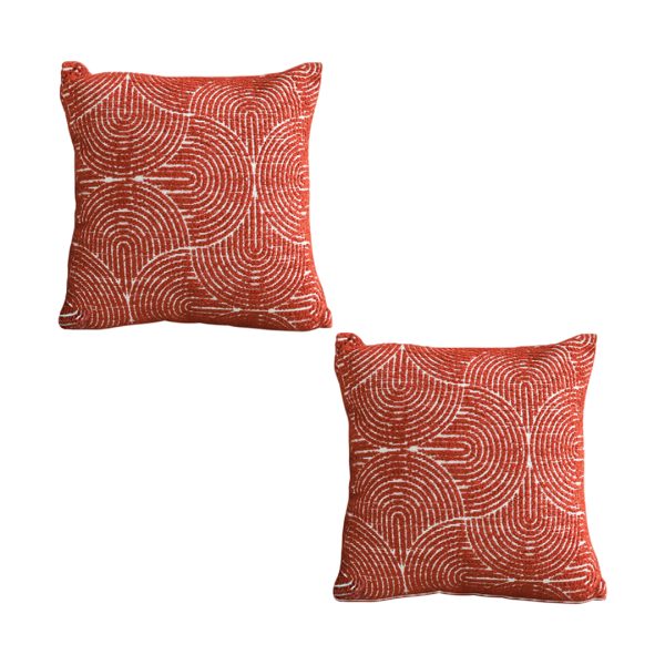 1-SOGA 2X 50cm Throw Pillow Burgundy Cinnabar Perfect Burnt Indoor and Outdoor Corded for Home Decor