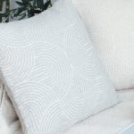 6-SOGA 50cm Throw Pillow Off White Lumbar Embroidered Decorative Cover Stitch for Home Decor