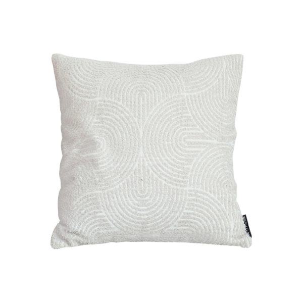 1-SOGA 50cm Throw Pillow Off White Lumbar Embroidered Decorative Cover Stitch for Home Decor