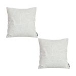 1-SOGA 2X 50cm Throw Pillow Off White Lumbar Embroidered Decorative Cover Stitch for Home Decor