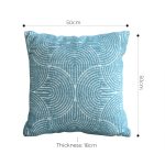 5-SOGA 2X 50cm Blue Throw Pillow Geometric Indoor and Outdoor Corded for Home Decor