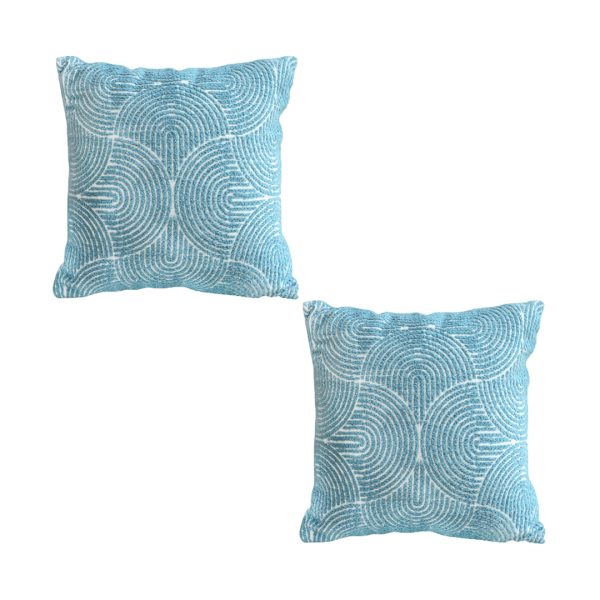 1-SOGA 2X 50cm Blue Throw Pillow Geometric Indoor and Outdoor Corded for Home Decor