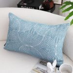 3-SOGA 35cm Blue Throw Pillow Geometric Indoor and Outdoor Corded for Home Decor