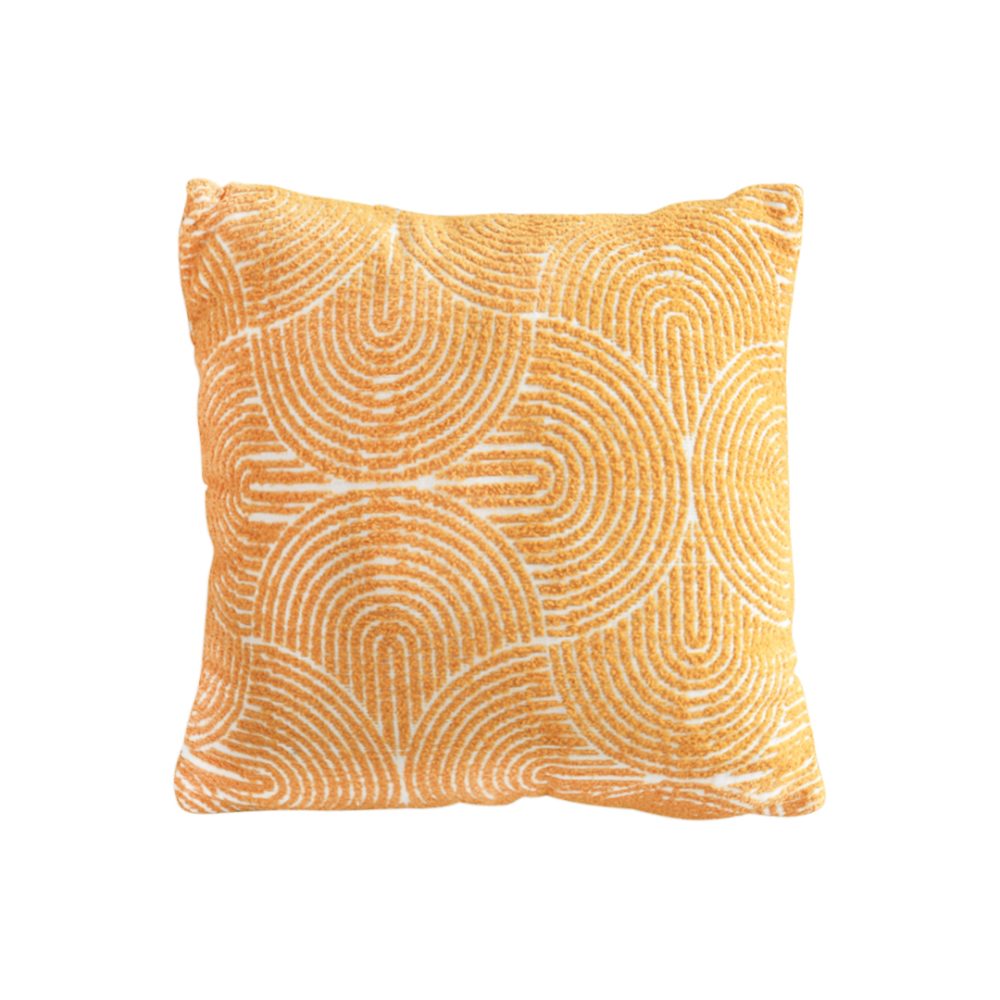 1-SOGA 50cm Mustard Yellow Throw Pillow Geometric Indoor and Outdoor Corded for Home Decor