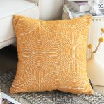 2-SOGA 2X 50cm Mustard Yellow Throw Pillow Geometric Indoor and Outdoor Corded for Home Decor