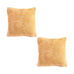 1-SOGA 2X 50cm Mustard Yellow Throw Pillow Geometric Indoor and Outdoor Corded for Home Decor