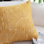 4-SOGA 2X 50cm Mustard Yellow Throw Pillow Geometric Indoor and Outdoor Corded for Home Decor