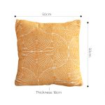 5-SOGA 2X 50cm Mustard Yellow Throw Pillow Geometric Indoor and Outdoor Corded for Home Decor