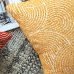 7-SOGA 2X 50cm Mustard Yellow Throw Pillow Geometric Indoor and Outdoor Corded for Home Decor