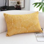2-SOGA 2X 35cm Mustard Yellow Throw Pillow Geometric Indoor and Outdoor Corded for Home Decor