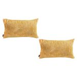 1-SOGA 2X 35cm Mustard Yellow Throw Pillow Geometric Indoor and Outdoor Corded for Home Decor