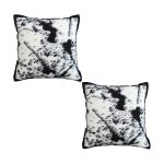 1-SOGA 2X 50cm Throw Pillow  Black and White Leopard Thick Premium Polyester Fiber for Home Decor