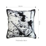 5-SOGA 2X 50cm Throw Pillow  Black and White Leopard Thick Premium Polyester Fiber for Home Decor