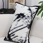 4-SOGA 35cm Throw Pillow Black and White Leopard Thick Premium Polyester Fiber for Home Decor