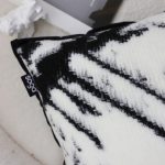 7-SOGA 35cm Throw Pillow Black and White Leopard Thick Premium Polyester Fiber for Home Decor