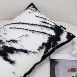 8-SOGA 35cm Throw Pillow Black and White Leopard Thick Premium Polyester Fiber for Home Decor