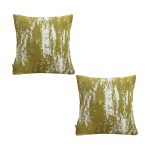 1-SOGA 2X 50cm Throw Pillow White and Olive Green Plush Polyester Fiber and Cotton for Home Decor