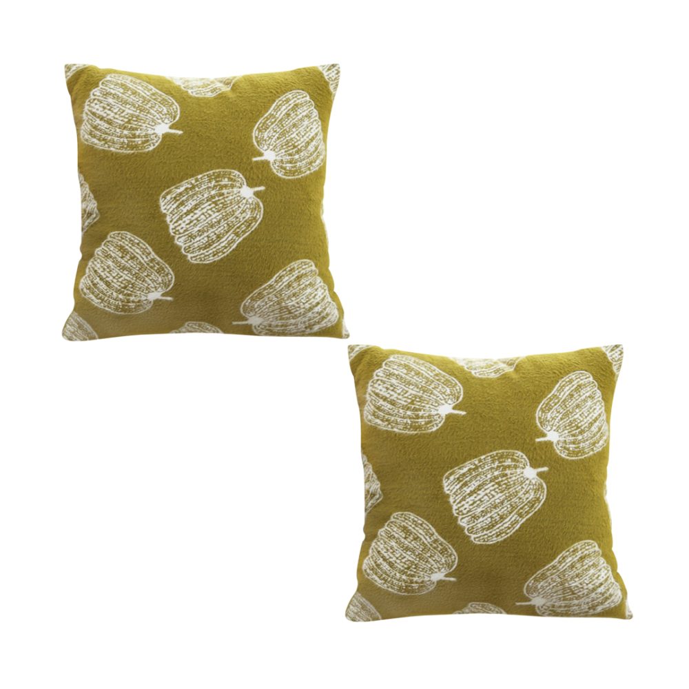 1-SOGA 2X 50cm Throw Pillow Green Autumn Harvest Pumpkin Print Home Decor