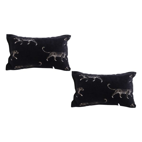 1-SOGA 2X 35cm Black Throw Pillow Elegant Decorative Cushion Living Room Modern Home Decor
