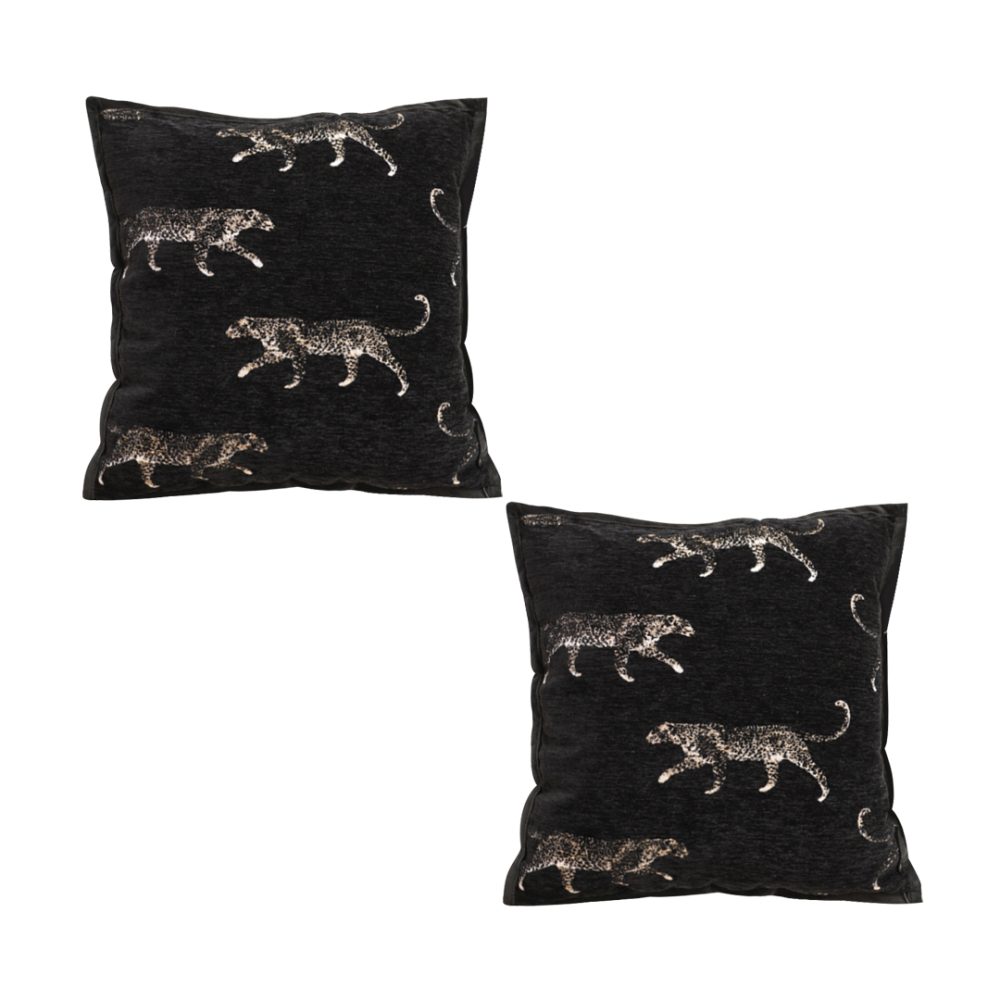 1-SOGA 2X 50cm Black Throw Pillow Elegant Decorative Cushion Living Room Modern Home Decor