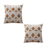 1-SOGA 2X 50cm Throw Pillow Brown Circular Chain Jacquard Decorative Square for Home Decor