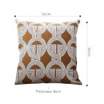 5-SOGA 2X 50cm Throw Pillow Brown Circular Chain Jacquard Decorative Square for Home Decor